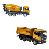 Kit Caminhão Betoneira Miniatura E Caçamba Articulavel 1:50