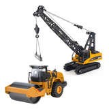 Kit Caminhãozinho Guindaste Trator Rolo Compactador Top
