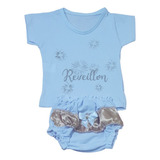 Kit Camiseta + Calcinha Para Bebê Roupinha De Bebê Reveillon