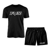 Kit Camiseta E Bermuda Carro E Moto Racing Automobilismo