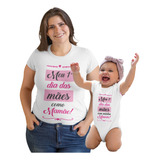 Kit Camiseta E Body Mãe E Filha Dia Das Mães Meu Primeiro Di