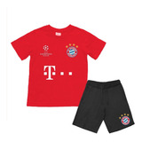 Kit Camiseta Infantil Bayer De Munique E Bermuda Unissex