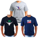Kit Camiseta Masculina Texas Txc Rodeio
