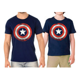 Kit Camiseta Pai E Filho (a) Dia Dos Pais Capitão América
