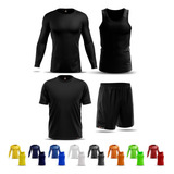 Kit Camisetas Regata Shorts Proteção Uv50+ Segunda Pele Masc
