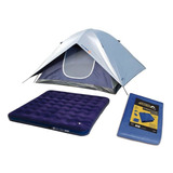 Kit Camping Barraca Luna 4 Pessoas + Lona 4x4 +colchão Casal