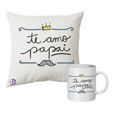 Kit Caneca E Almofada Presente Personalizado Amor Excluviso Cor Branco Desenho Do Tecido Presente Te Amo Pai