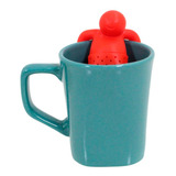 Kit Caneca Reta Colours Verde Cerâmica 330ml Infusor De Chá