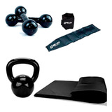 Kit Caneleira 2+ Colchonete + Halter 3 + Kettlebell 4 Kg