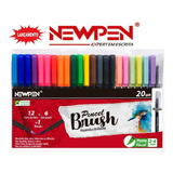 Kit Caneta Brush Newpen 20 Unidades Com Blender (lançamento