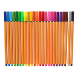 Kit Caneta Fine Line 0.4 Mm 24 Cores Ponta Fina Lettering