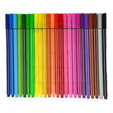 Kit Canetas Coloridas 24 Cores Ponta Fina 0.4 Fine Line