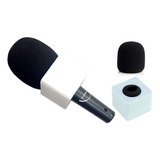Kit Canopla Para Microfone Acrílico Cor Branca + Espuma