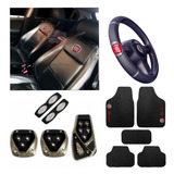 Kit Capa 100% Couro Tapete Volante Pedal Palio Uno Siena 