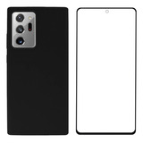 Kit Capa Aveludada Preto Para Galaxy Note 20 Ultra +pelicula