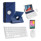Kit Capa Azul /teclado/mouse/pel Galaxy Tab S5e T725 10.5