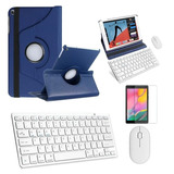 Kit Capa Azul /teclado/mouse/pel Galaxy Tab