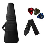 Kit Capa Bag Guitarra Violao Baixo Alça Mão Mochila + Brinde