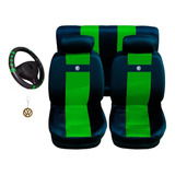 Kit Capa Banco Carro Gol Logo Volkswagen + Capa De Volante