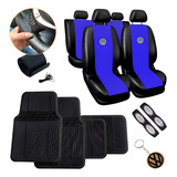 Kit Capa Banco Carro Volkswagen Jogo Tapetes Volante Brindes