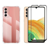 Kit Capa Capinha Anti Impacto P/ Galaxy M23 5g + Pelicula Cor Transparente