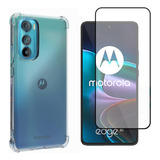 Kit Capa Capinha Case + Película Vidro 3d Para Moto Edge 30