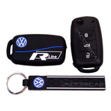 Kit Capa Chave Silicone 3b Vw Rline + Chaveiro Volkswagen