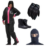 Kit Capa Chuva Feminina Luva Balaclava