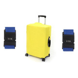 Kit Capa + Cinto Segurança Mala De Viagem Bagagem Anti Roubo