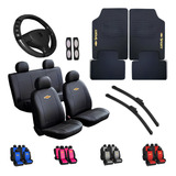 Kit Capa Couro Banco Carro Chevrolet Tapete Volante Palhetas