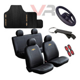 Kit Capa Couro Banco Carro Tapete Volante Chevrolet Celta