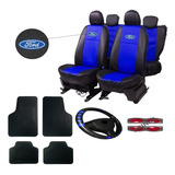 Kit Capa Couro Banco Carro Tapete Volante Ford + Brindes