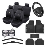 Kit Capa Couro Banco Carro Tapete Volante Renault Palheta