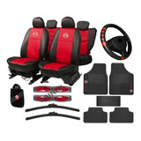 Kit Capa De Banco Lixeira Carro Couro P/ Câmbio Lixocar Fia