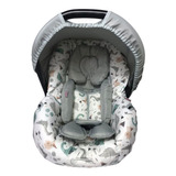 Kit Capa De Bebê Conforto E Redutor - Dino Cinza
