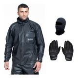Kit Capa De Chuva, Luva X11 Touch, Balaclava Moto Motoqueiro