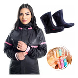 Kit Capa De Chuva Feminina Impermeável