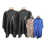 Kit Capa De Corte Barbeiro/cabeleireiro 2 Adulto+ 2 Infantil