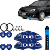 Kit Capa De Pinça Trava Parachoque + Cinta Reboque Azul