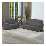 Kit Capa De Sofá Lisa 3 E 2 Lugares Chumbo Envio Imediato