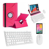 Kit Capa Rosa /teclado/mouse/pel Galaxy Tab