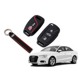 Kit Capa Silicone Chave Canivete Audi Sline A1 A3 + Chaveiro