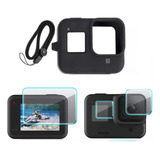 Kit Capa Silicone + Película Vidro Para Gopro Hero 8