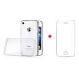 Kit Capa Transparente Para iPhone 4 4s Case + Película Vidro