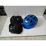 Kit Capacete Joelheira Cotoveleira Infantil = Usado