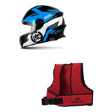 Kit Capacete Moto Criança + Colete