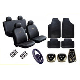 Kit Capas Bancos Couro Tapetes Volante Pedaleira Corsa 2010