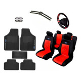 Kit Capas Couro Banco Carro Tapetes Volante Ford Par Palheta