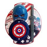 Kit Capitão América Espada Com Escudo E Mascara - Brinquedo