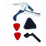 Kit Capotraste Encordoador Porta Palheta 2 Palhetas